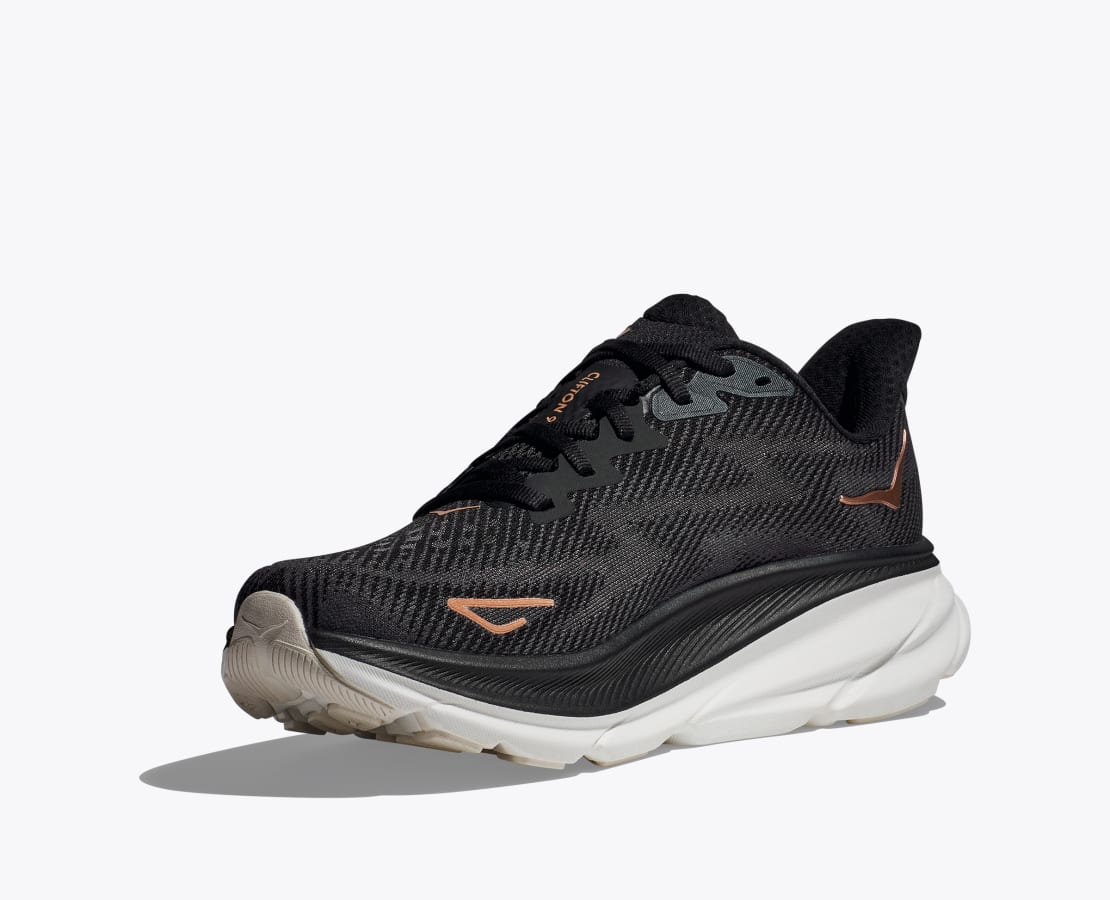 Women's Clifton 9 Wide | Black/Rose Gold – Lively Athletics