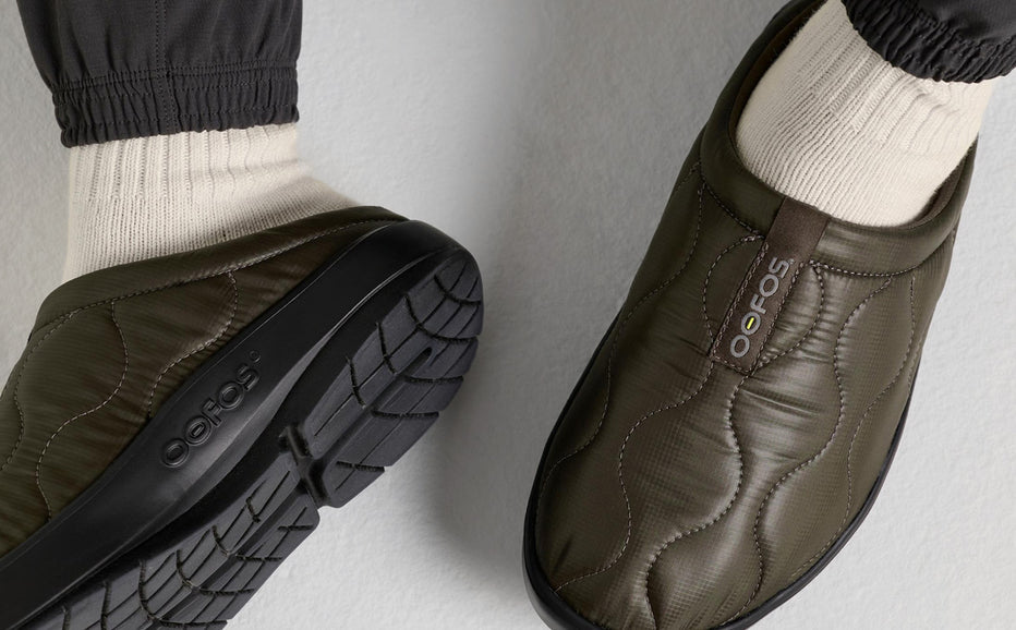 靴 Oofos OOcoozie Thermo Mule moss 27cm Men's OOcoozie Thermo Mule | Moss – Lively Athletics