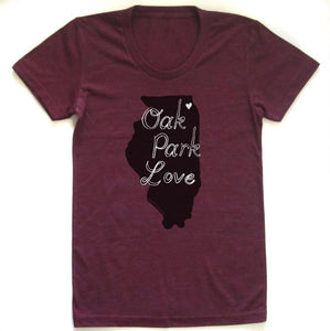 Women's Oak Park Love Tee | Cranberry