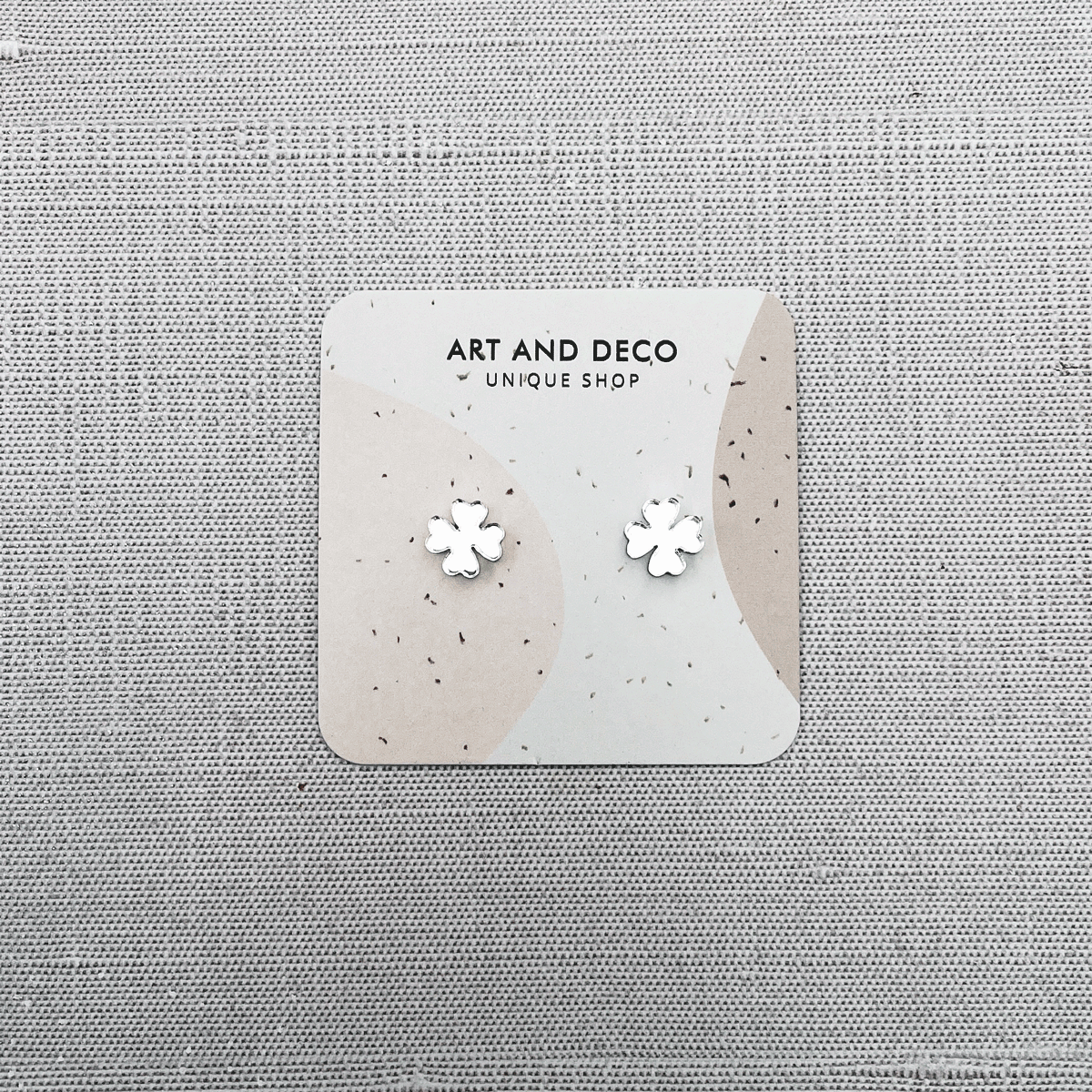Mini Silver Clover Stud Earrings