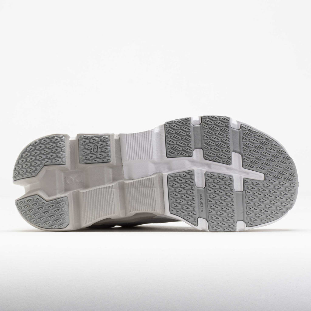 Close-up of a shoe sole with tread pattern on a white background