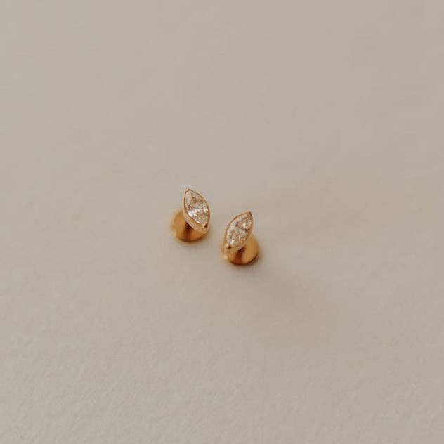 Marquise Diamond Flat Back Studs