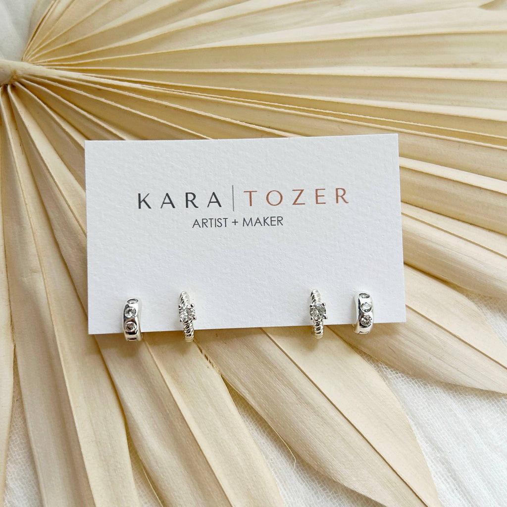 KARA | TOZER - Silver Huggie Hoop Stacking Set #1