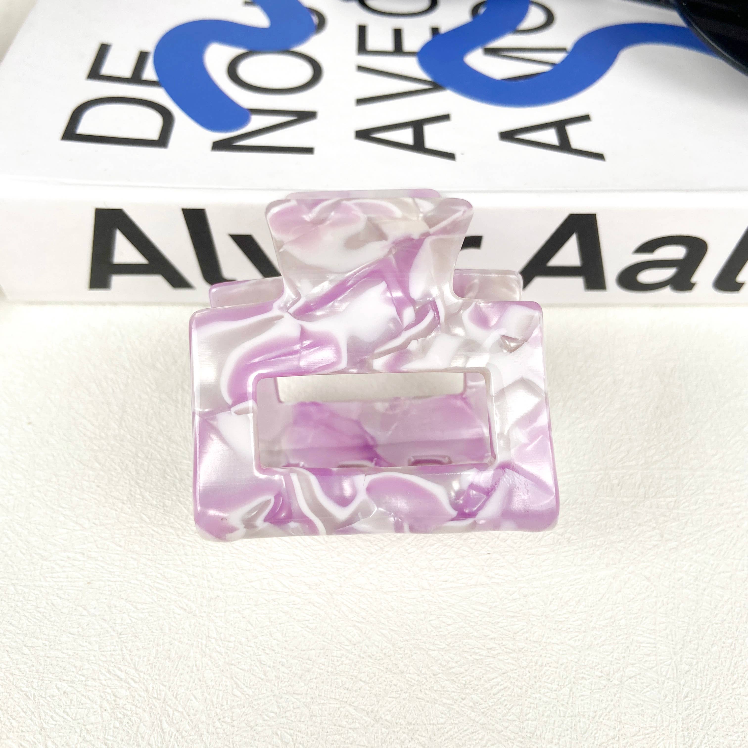 TheDivaSoap - Square Acetate Hair Clips Purple Small Claw Clip