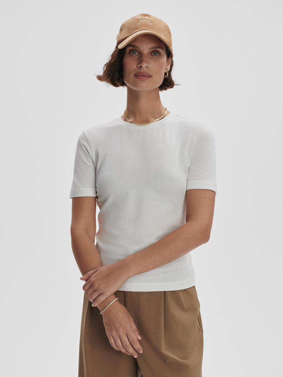 Regina Fitted Tee | White