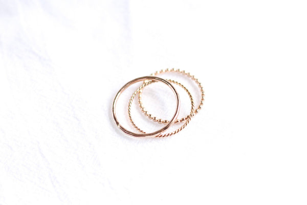 Foster Jewelry - Skinny Ring Set: Gold / 7.5