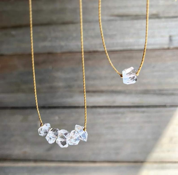 Herkimer Diamond Bar Necklace: 16 inches