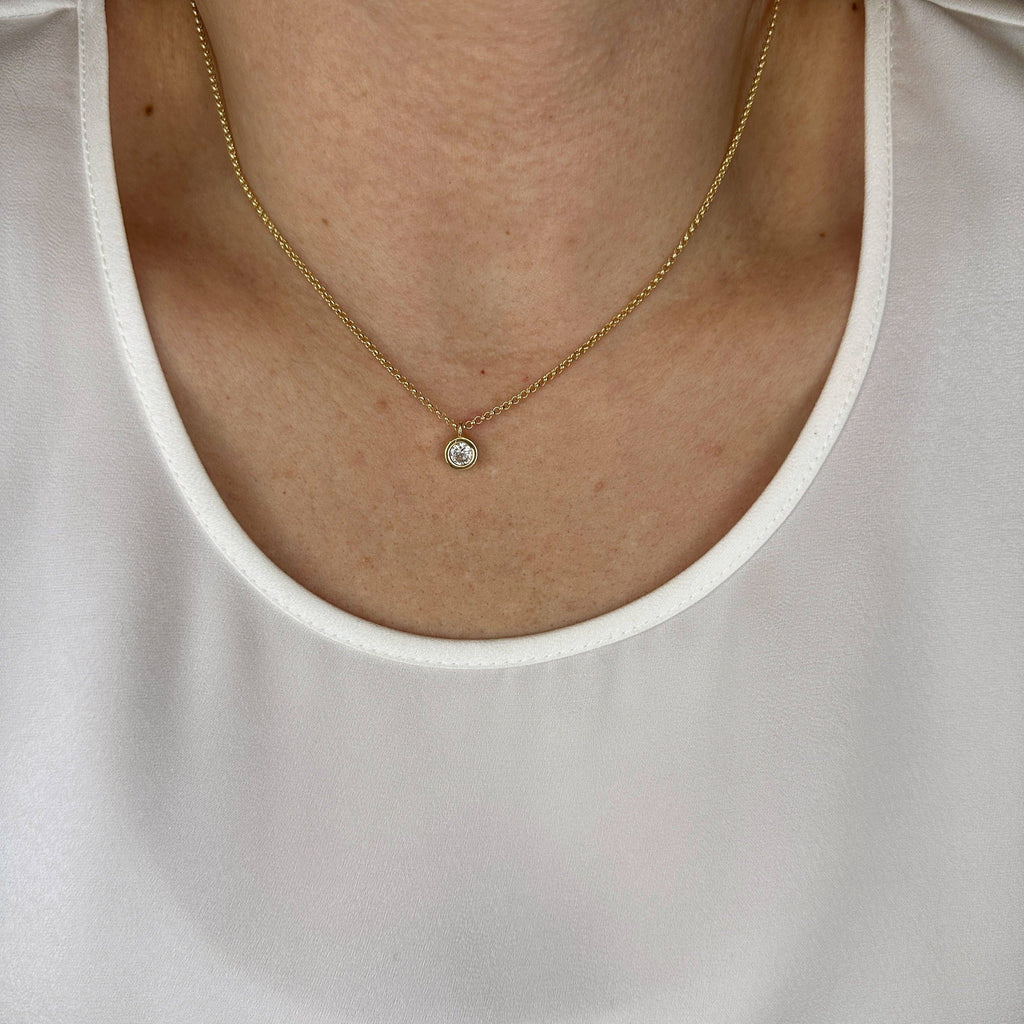 18k Gold Filled Solitaire Necklace