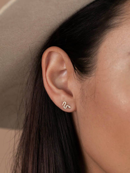 Snake Pave Stud Earrings