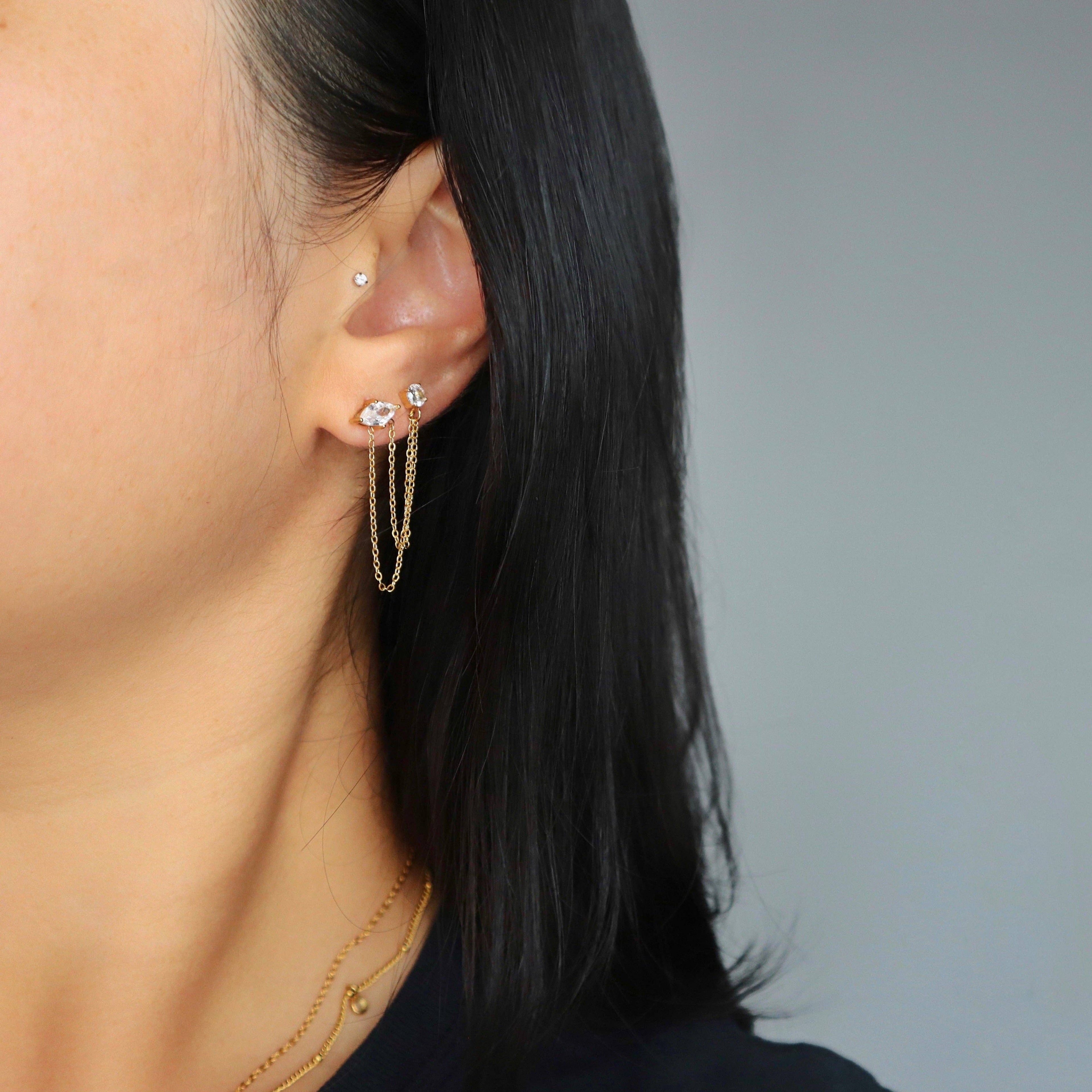 Ryann Double Chain Studs