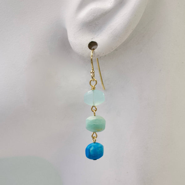 Mini Semi Stack Earrings: Emerald