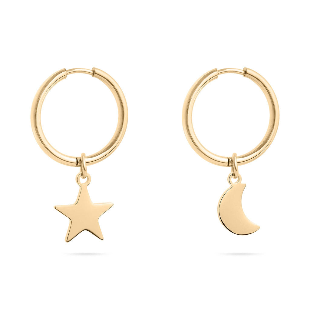 Star & Moon Pendant Earrings