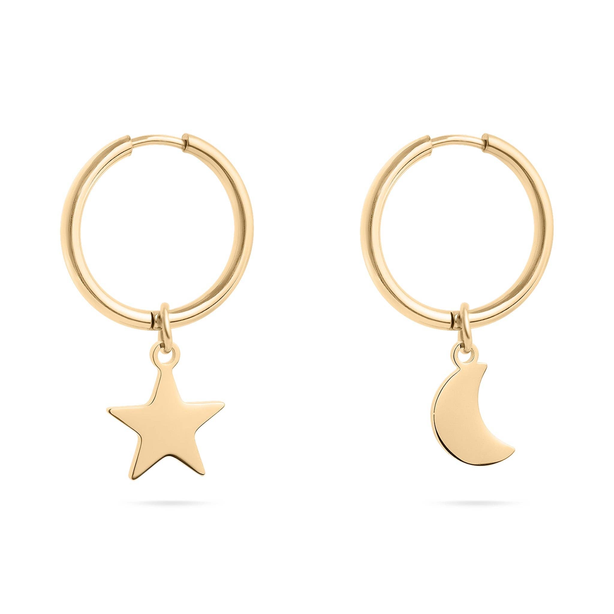 Star & Moon Pendant Earrings