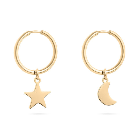 Star & Moon Pendant Earrings