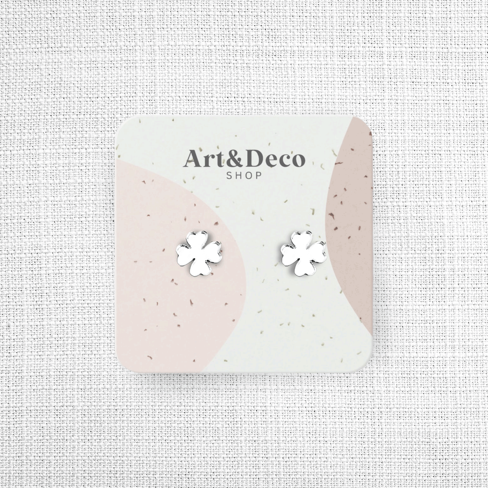 Mini Silver Clover Stud Earrings