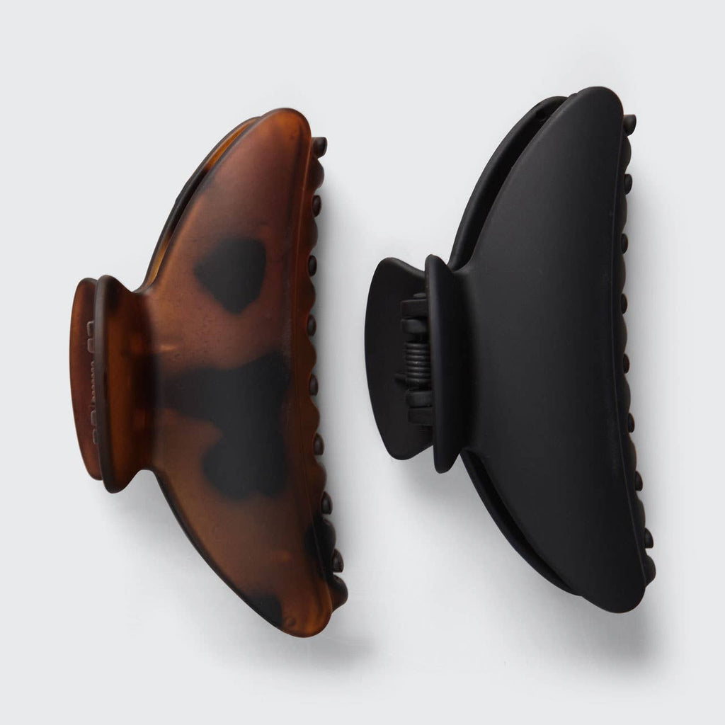 Medium Claw Clips 2pc - Black & Tort