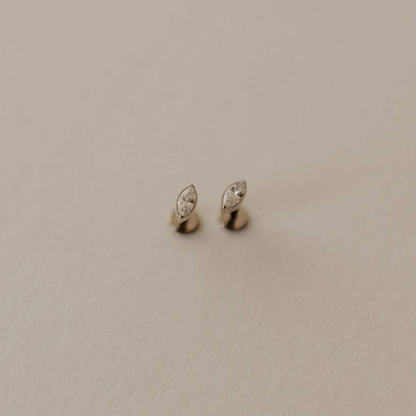 Marquise Diamond Flat Back Studs