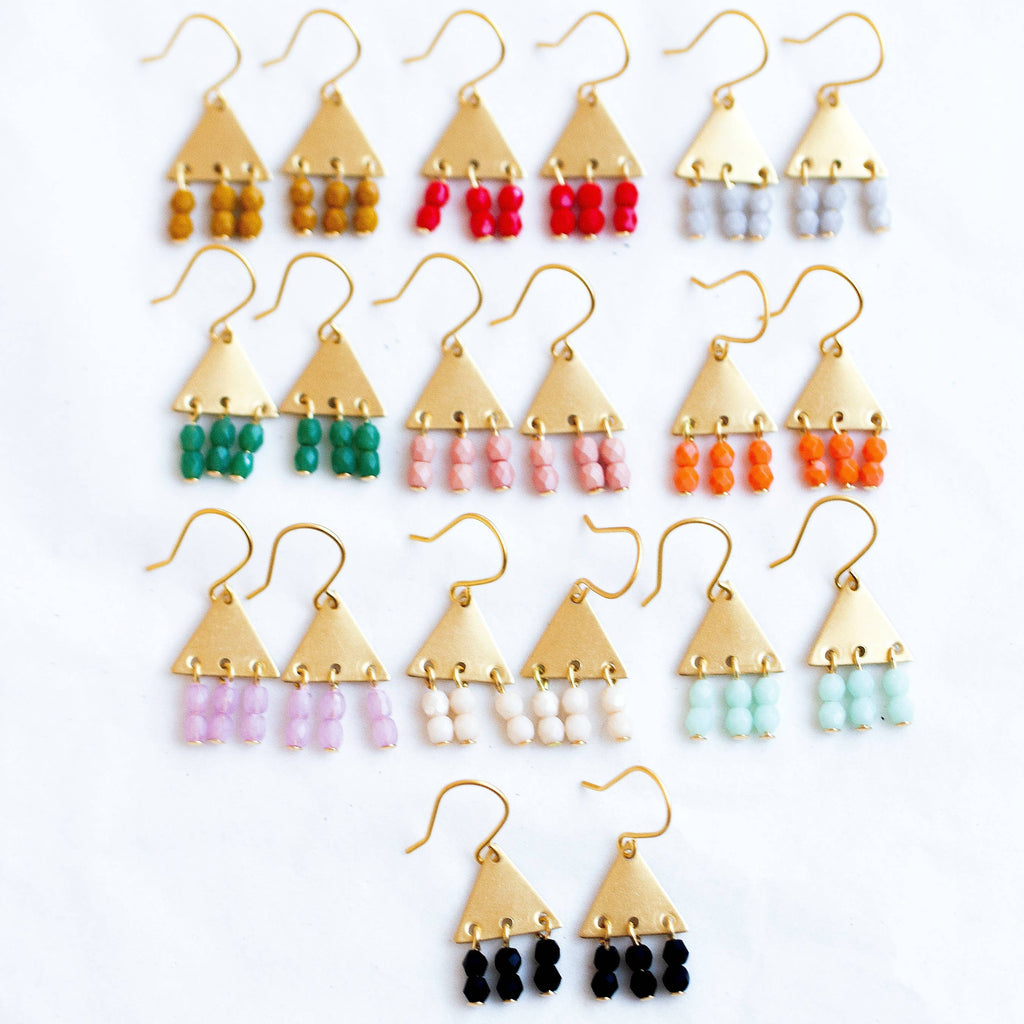 Colorful Triangle Geometric Earrings