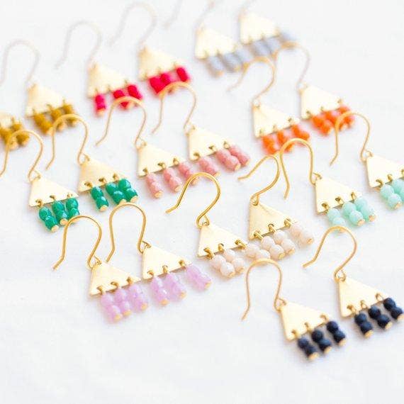 Colorful Triangle Geometric Earrings