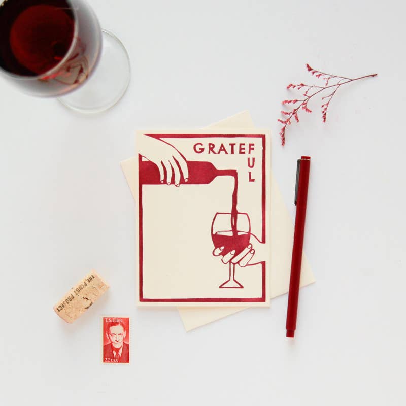 Heartell Press - Grateful Wine Fall Gratitude Card