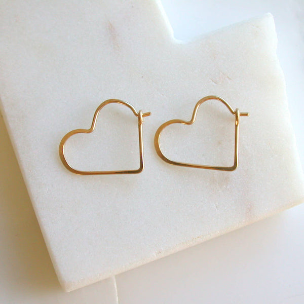 Heart Hoops: Rose gold |Small