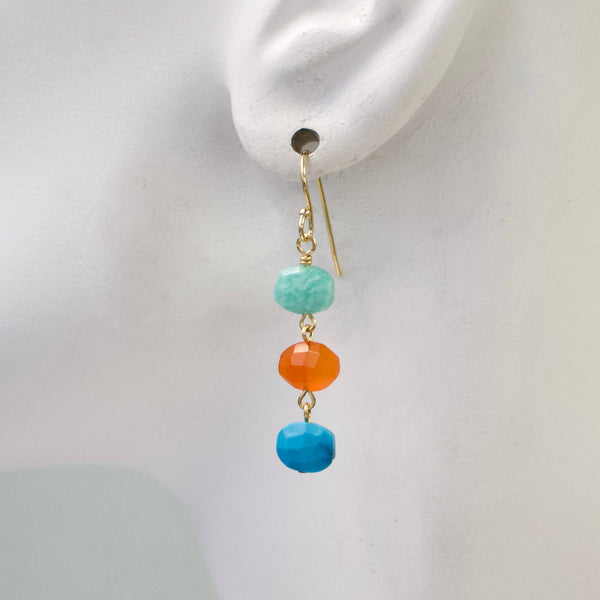 Mini Semi Stack Earrings: Smoky/Lab