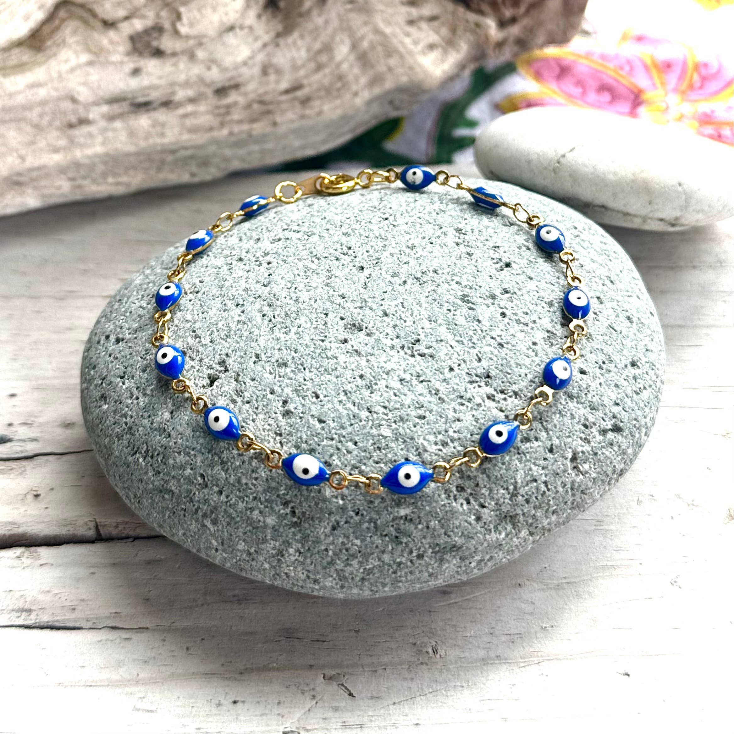 Evil Eye Gold Chain Bracelet