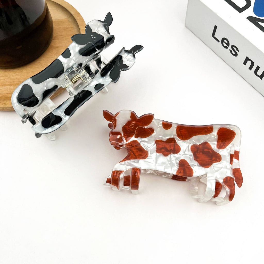 TheDivaSoap - Cow Print Hair Claw Clip, Cute Animal Hair Accessory