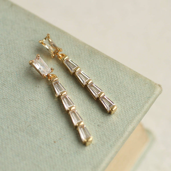 Crystal Baguette Drop Earring