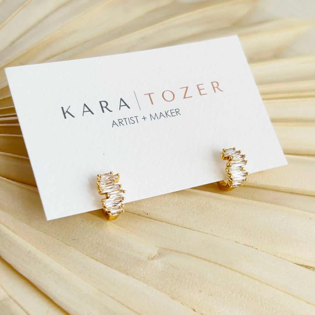 KARA | TOZER - Dainty Gold Crystal Huggies