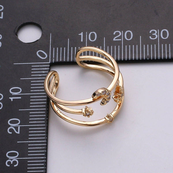 Moon and Star Celestial Ring