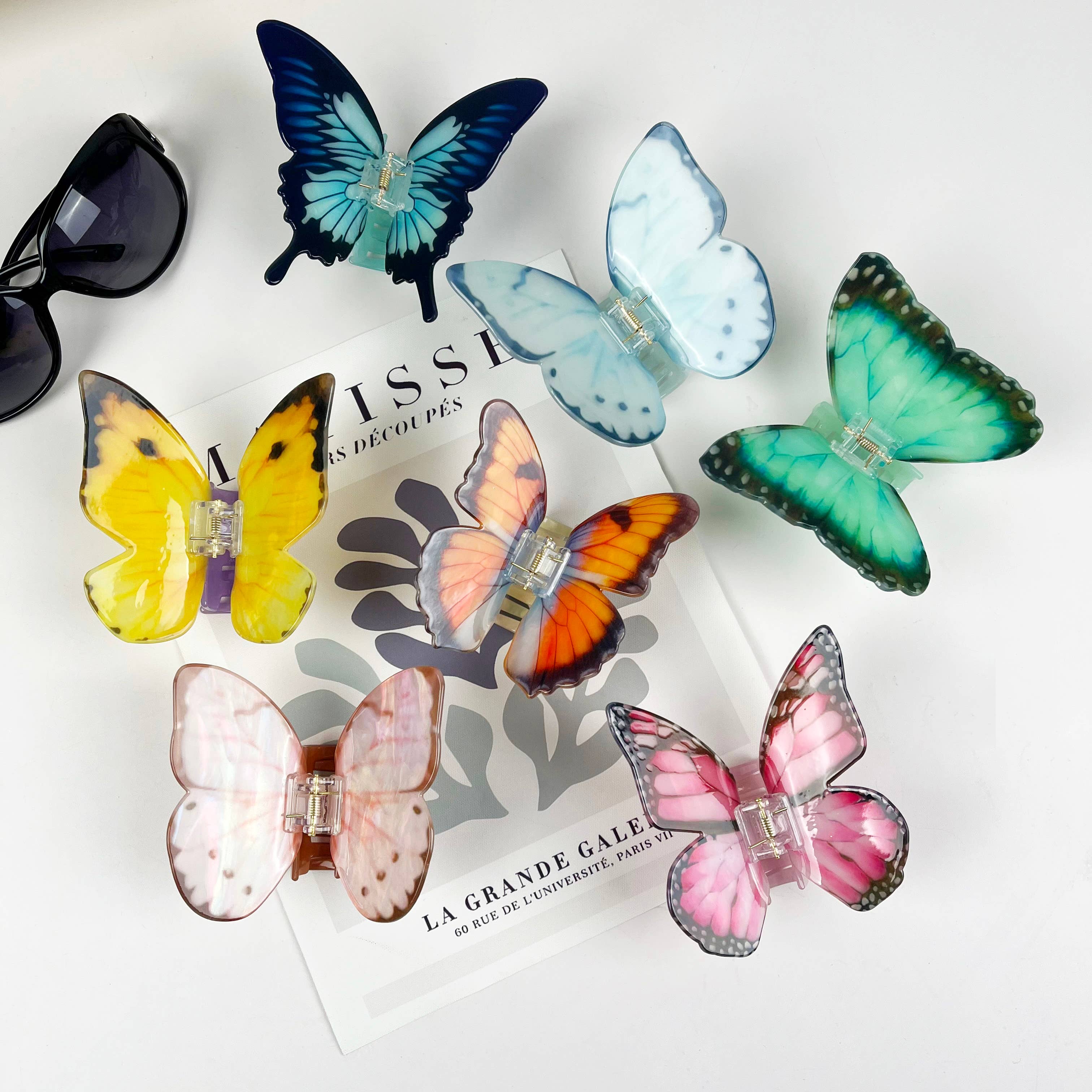 TheDivaSoap - Acetate large butterfly hair clip animal claw clips