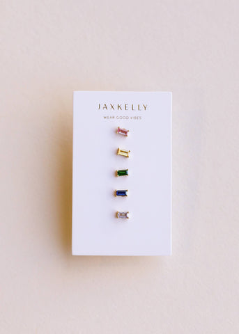JaxKelly - Baguette - Rainbow - Earring