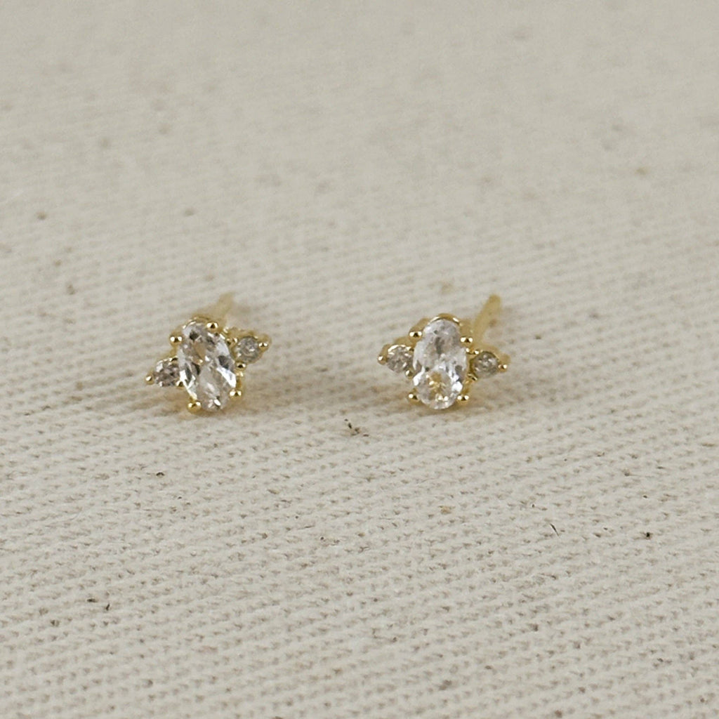 Mini Oval CZ Stud Earrings