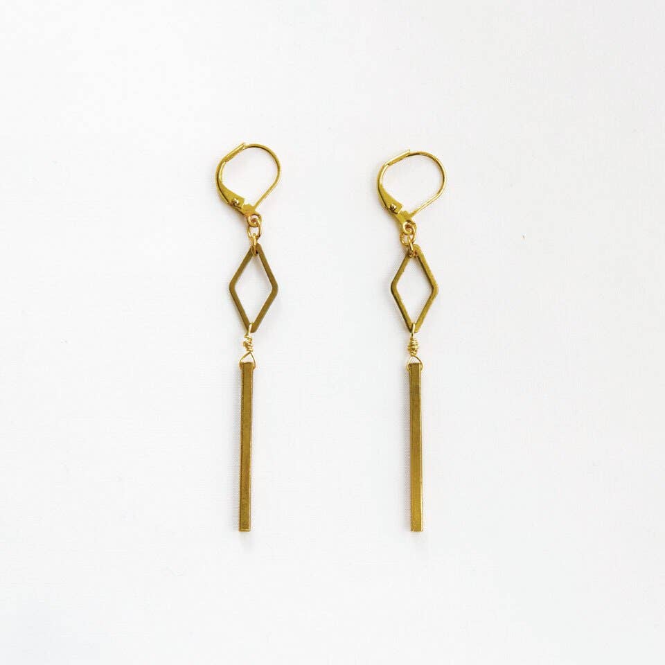 Diamond and Bar Earrings