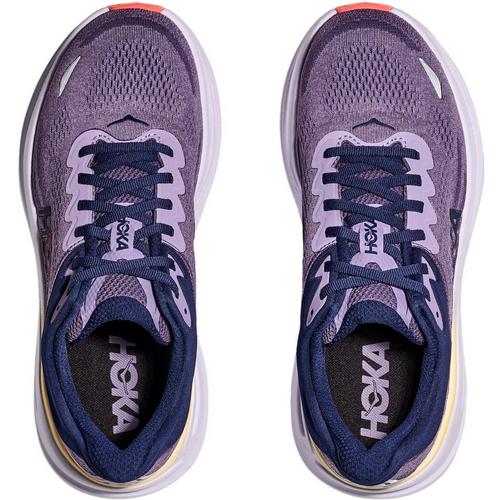 Pair of Hoka running shoes on a white background