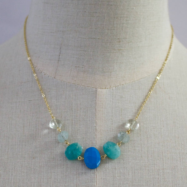 Semi Stacked Necklace: Lapis/Lab