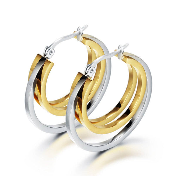 Tri Layered Hoop Earrings