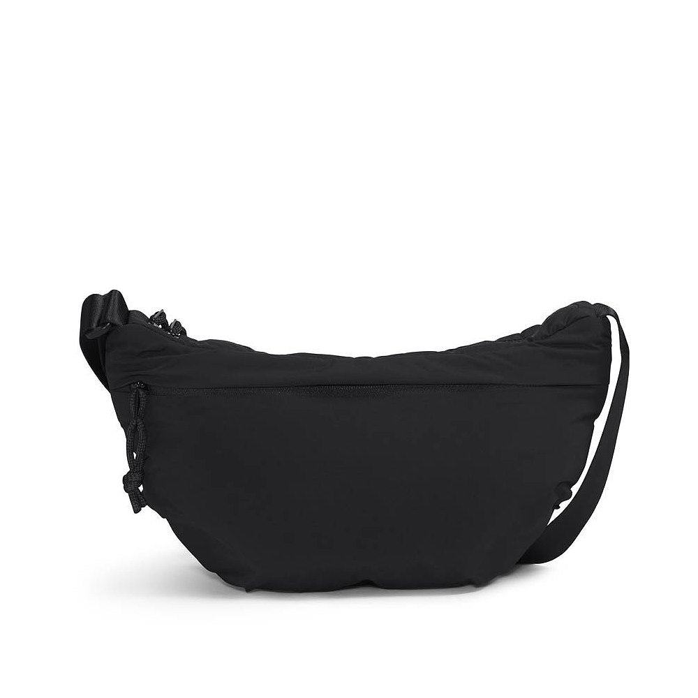 Black waist bag on a white background