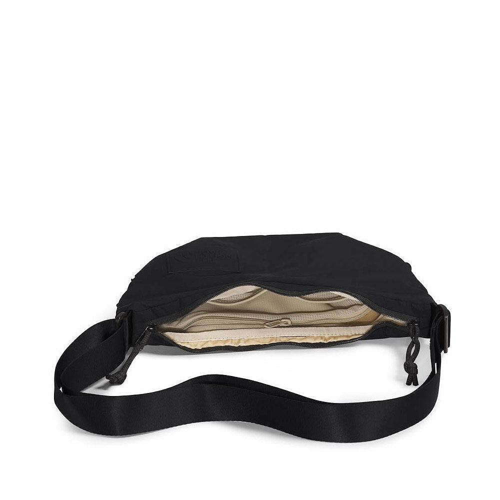 Black waist bag on a white background