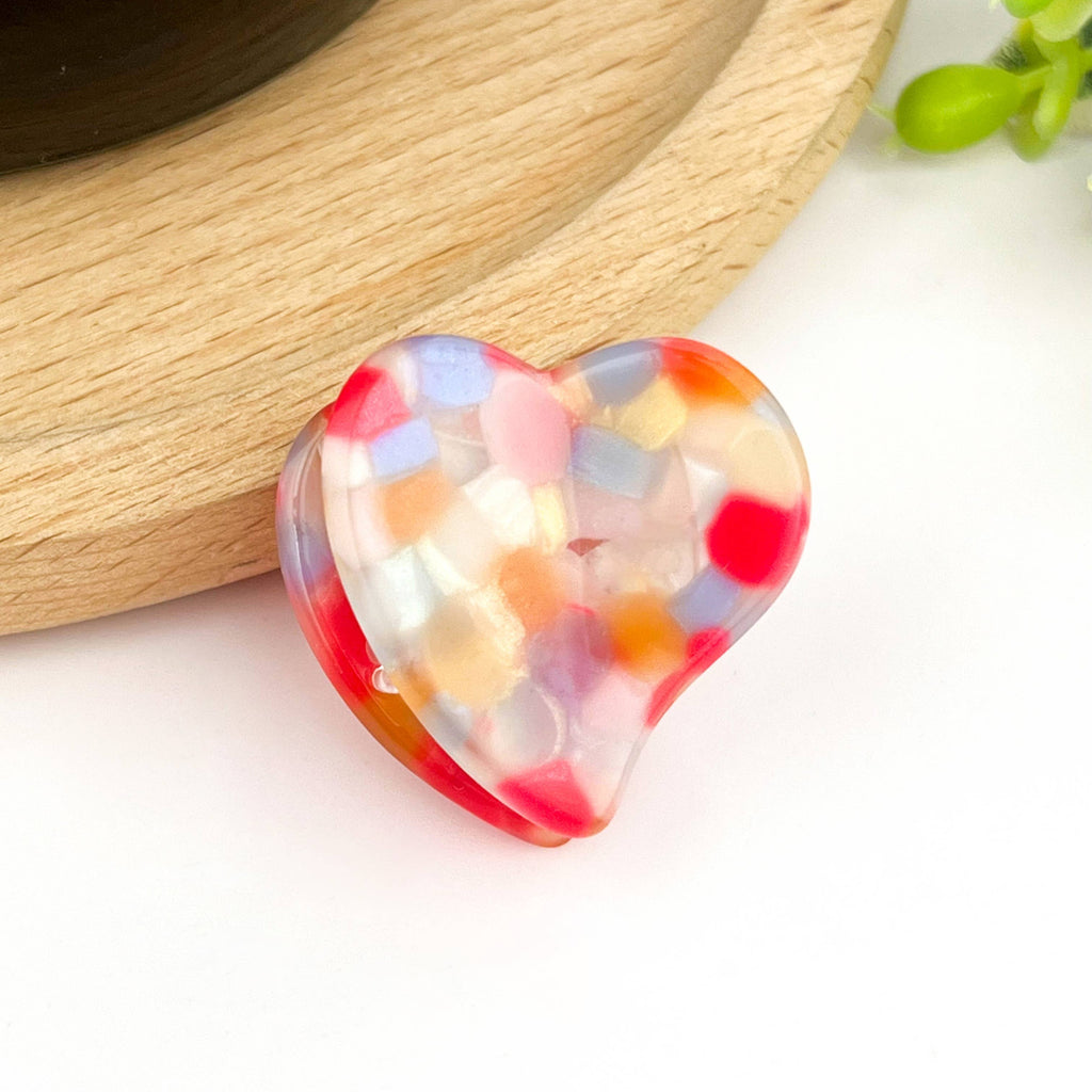 TheDivaSoap - Cute Mini Heart Acetate Claw Clip, Valentine's Day Hair Clip