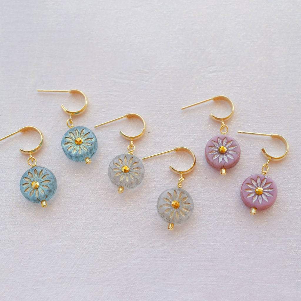 Czech Rhinestone Hoop Earrings