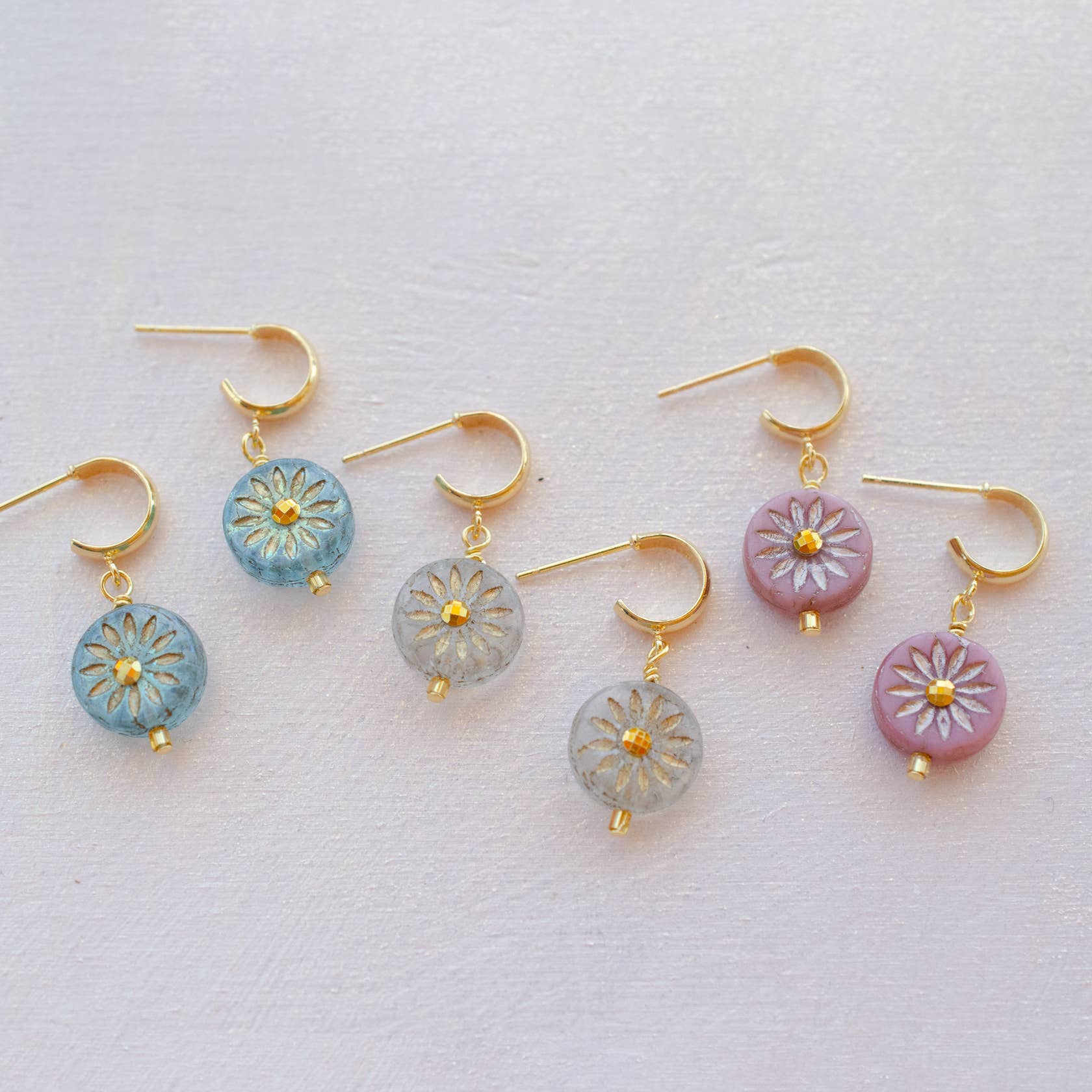 Czech Rhinestone Hoop Earrings