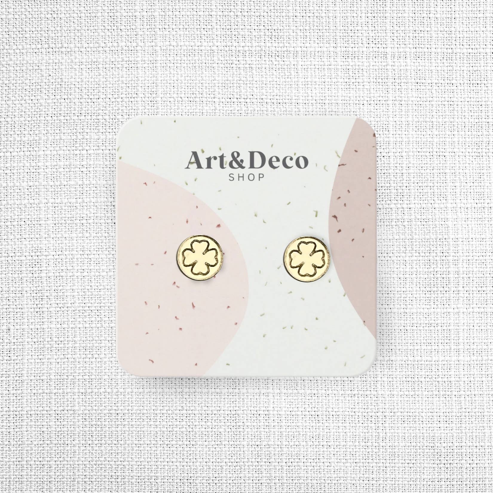 St. Patrick's Gold Clover Stud Earrings