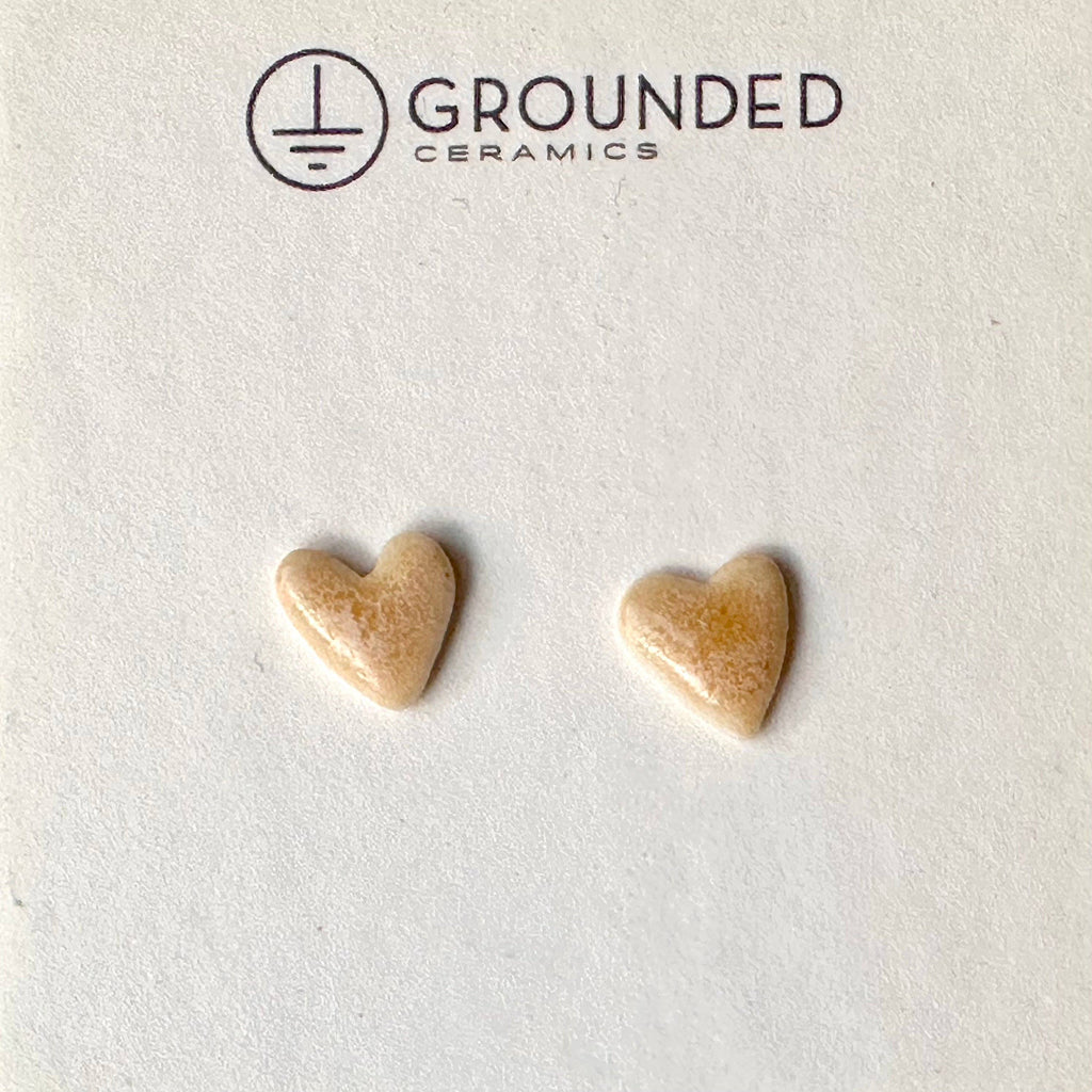Porcelain Heart stud earring