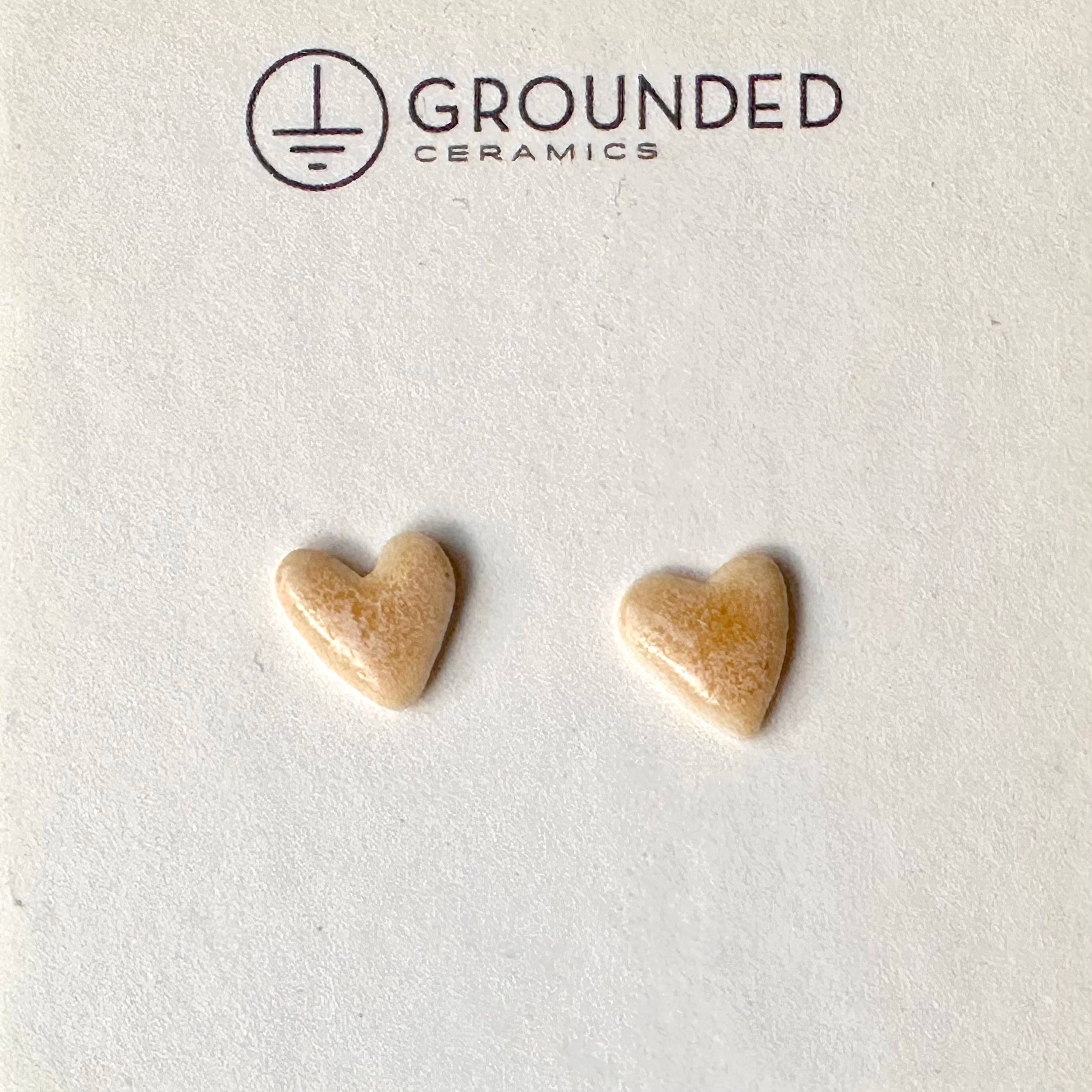 Porcelain Heart stud earring