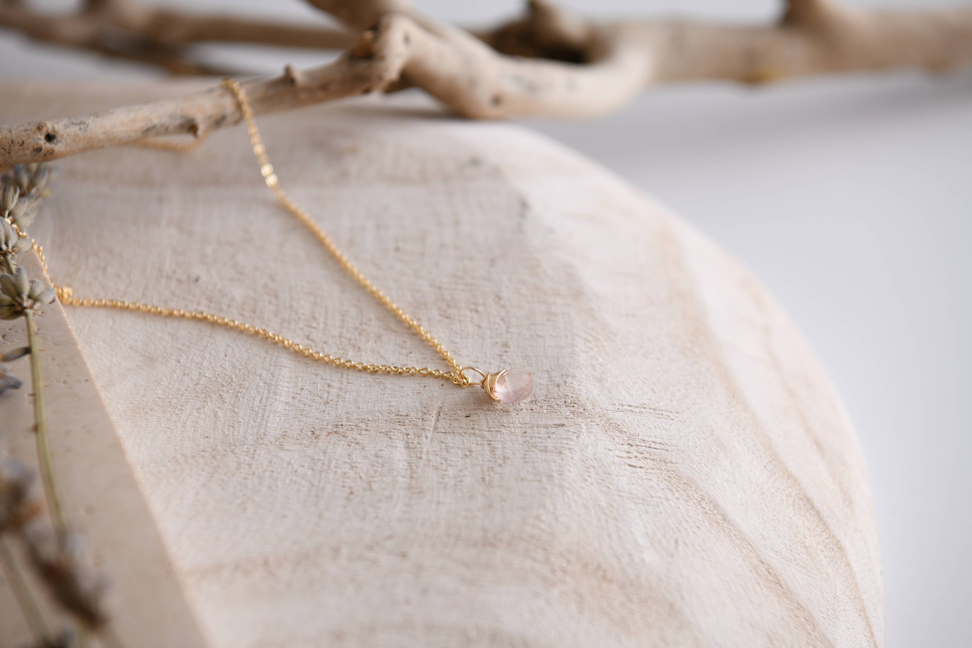 Gemstone Teardrop Pendant Necklace