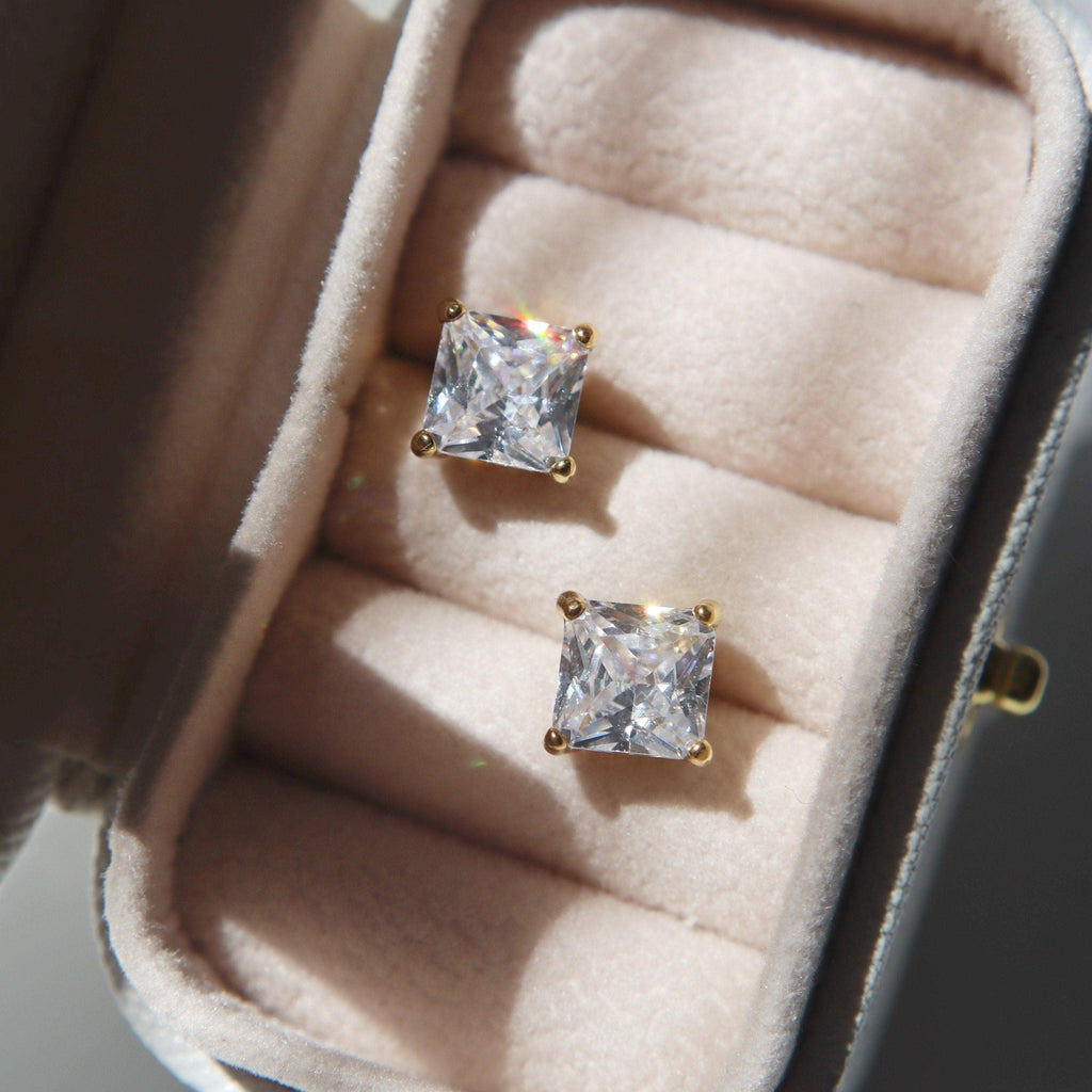 CZ Square Studs