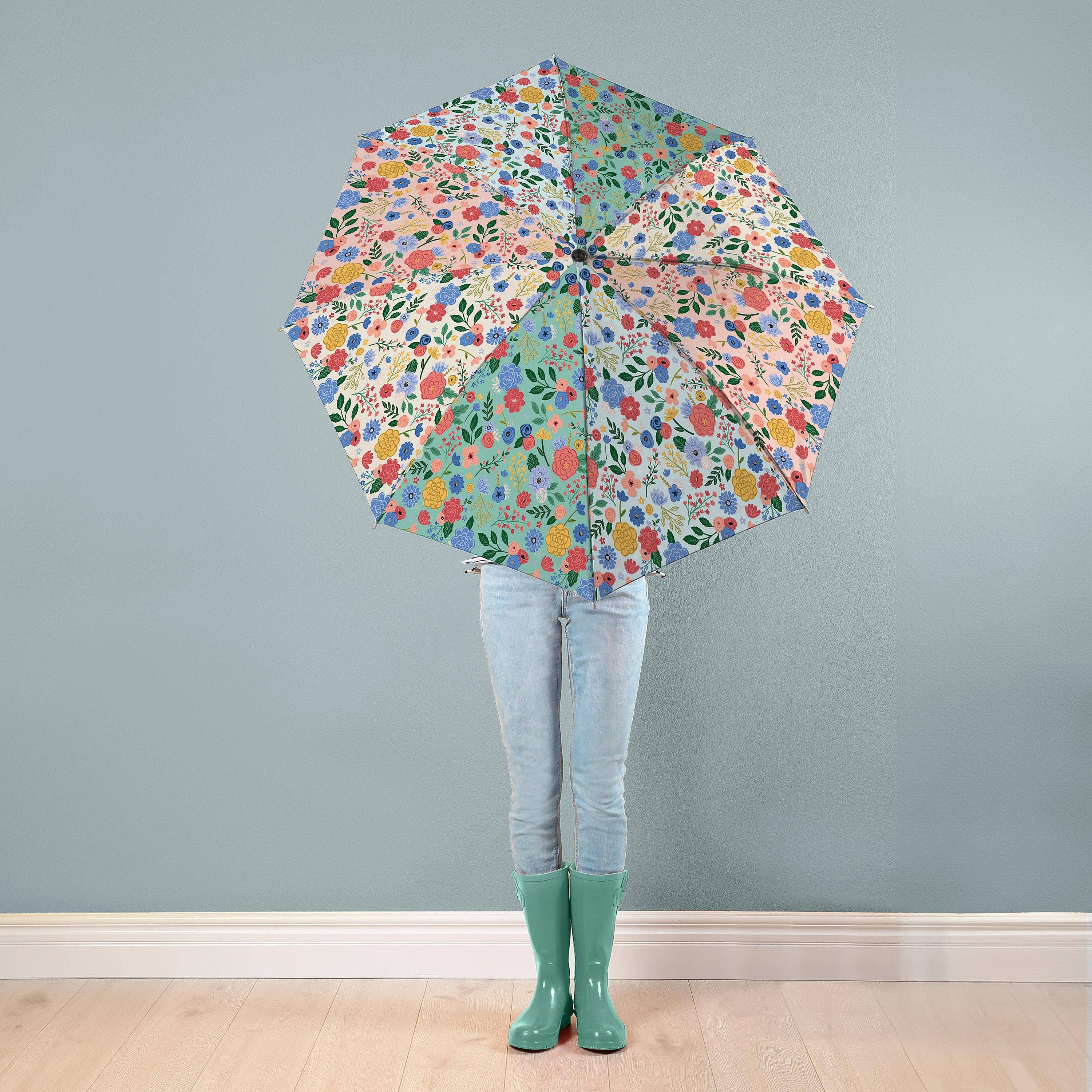 Evergreen Enterprises - Bursting Blossoms Compact Manual Umbrella