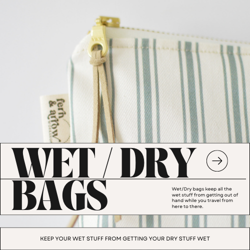 Water Resistant Wet/Dry Bag | Teal Umbrella Stripe